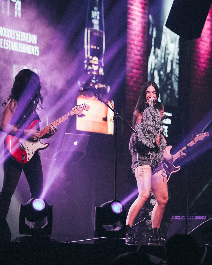 Georgia fronting the band at a Jack Daniel's stage show